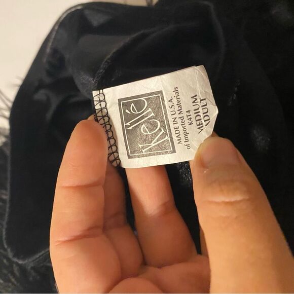 Kelle dance black feather costume 2 piece wide leg pants top 2900 3806 MA adult - Picture 5 of 10